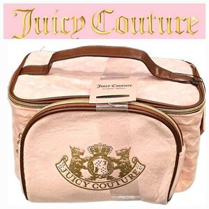 Juicy Couture Heritage & Heart Embossed Velour Double Travel Cosmetic Bags